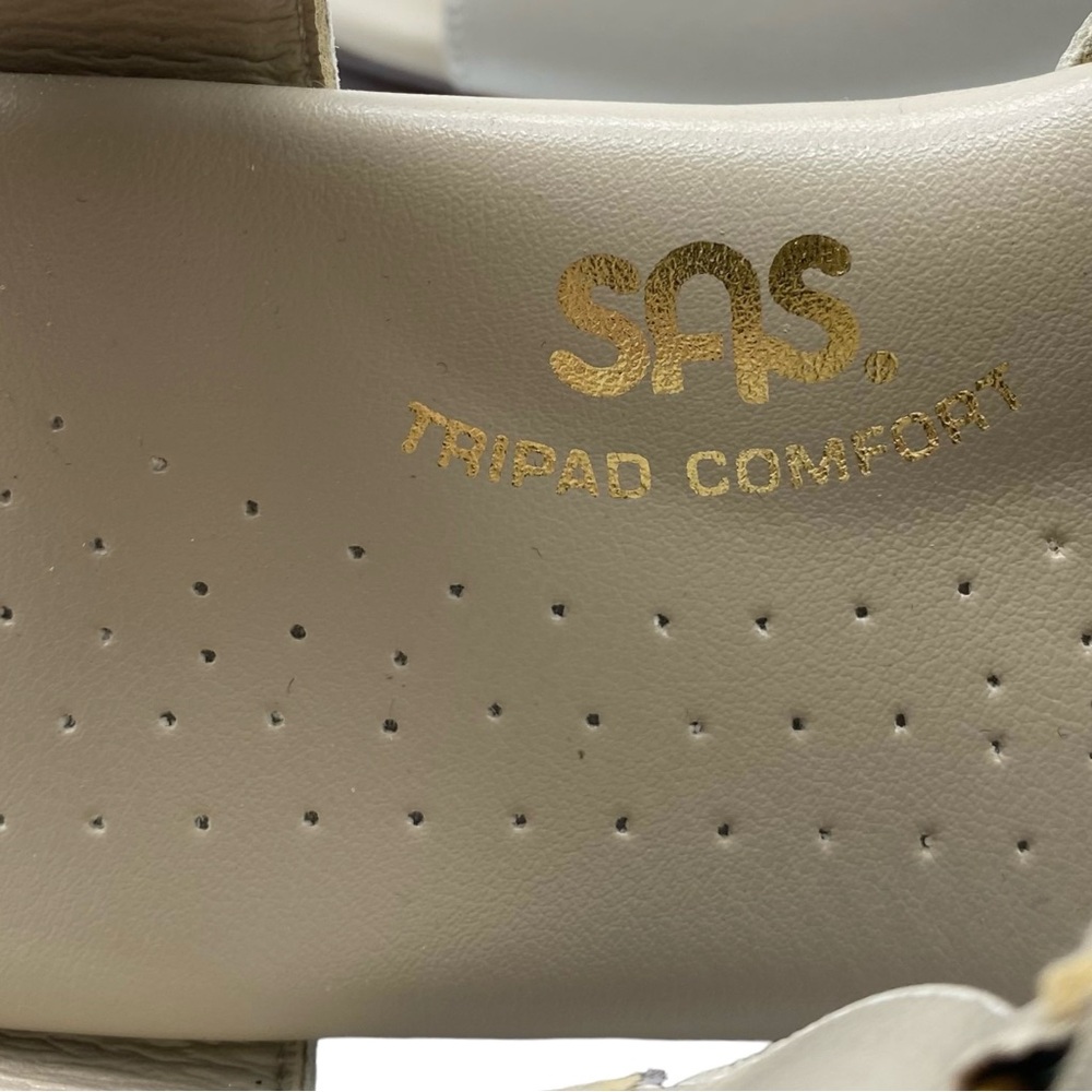 SAS Womens Shoes Suntimer Sandals Sz 10 Slim Ivory White Leather Heeled Comfort - Picture 6 of 12
